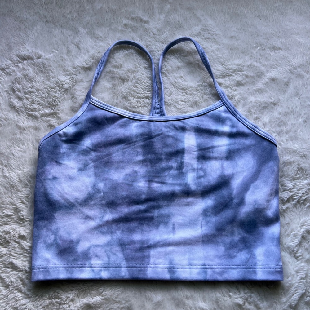 OFFLINE by Aerie Recharge Blue Tie Dye Racerback Cropped Tank Top Small NWOT